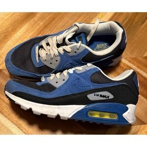 Mens 7.5 Nike Air Max 90 Atlantic Volt Black Atlantic Blue DM0029-001